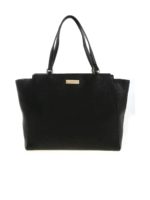 Borsa a spalla in eco-pelle nera con logo