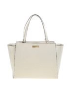 Borsa a spalla in eco-pelle bianca con logo