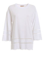 T-shirt oversize con inserti in pizzo