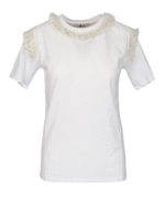 T-shirt con inserti in pizzo