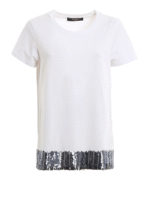 T-shirt con paillettes e strass