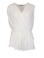 Top drappeggiato con balza