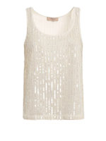 Top in tulle con paillettes