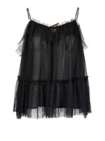 Top in tulle con balze