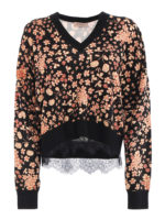 Pull a V con motivo floreale