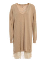 Pullover lungo con zip dorata