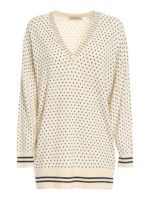 Maxi pull scollo a V con stampa stelle