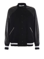 Bomber in panno di lana con maniche in nappa