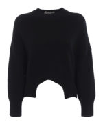 Pull asimmetrico in cashmere nero