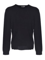 Pullover girocollo in cashmere nero