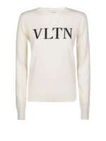 Pull in lana jacquard con logo VLTN