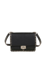 Borsa Rockstud nera in pelle