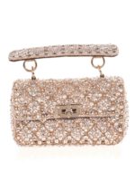 Borsa Rockstud Spike cammello con cristalli