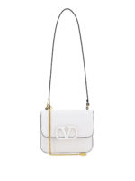 Borsa in pelle con V Logo