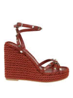 Sandali Rockstud con zeppa e dettagli in seta