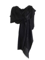 Stola jacquard VLogo nera lame