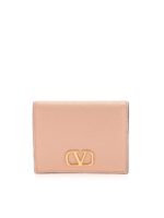 Portafoglio rosa con logo metallico