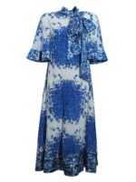 Abito lungo bianco stampa floreale