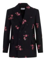 Blazer doppiopetto a fiori nero