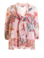 Blusa in cotone e seta fantasia