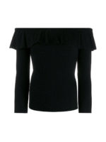 Maglia a costine con scollo Bardot