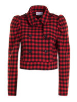 Giacca crop in misto cotone Vichy