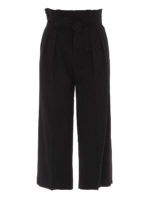 Pantaloni crop a vita alta in gabardina