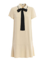 Abito in cady stretch con profili a contrasto