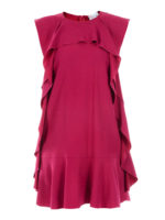 Abito corto in crepe con ruches