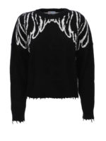 Pull destroyed con intarsio ali