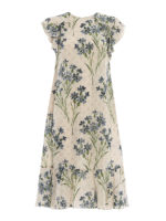 Abito in seta floreale con rouches