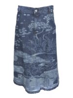 Gonna motivo Oriental Toile de Jouy blu