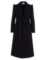 Cappotto lungo con cintura nero