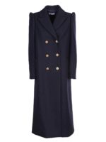 Cappotto doppiopetto in cachemire blu