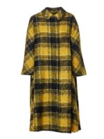 Cappotto lungo a quadri giallo e nero