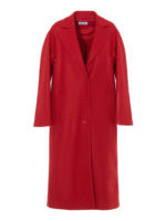 Cappotto in lana e cashmere con ruche