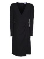 Abito in crepe nera con scollo incrociato