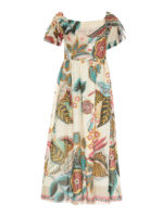 Abito in voile con motivo Fiori Sinuosi