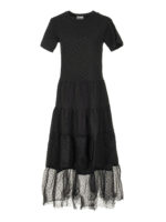 Abito con inserto in tulle point desprit