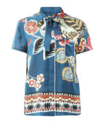 Camicia in seta stampa Fiori Sinuosi