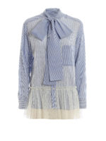 Camicia a righe e tulle point desprit