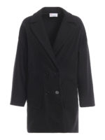 Cappotto oversize nero in lana e cashmere
