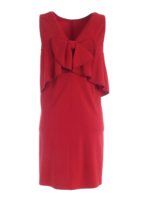 Mini abito smanicato rosso con fiocco