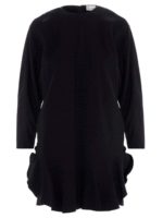 Vestito corto con volant nero