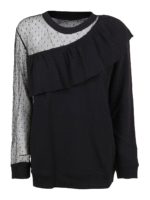 Felpa con inserto in tulle point desprit