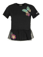 T-shirt con patch Farfalle