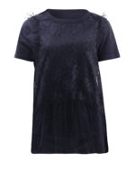 T-shirt in jersey pizzo e tulle