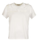 T-shirt con inserti in tulle point desprit
