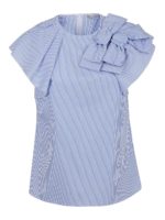 T-shirt a righe con balza