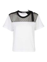 T-shirt con dettaglio in tulle point desprit